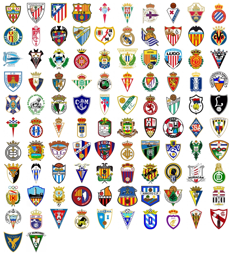 Escudos de futbol español con nombres